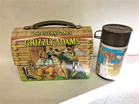 grizzly adams metal lunch box|Vintage Grizzly Adams Lunchbox with Thermos 1977, .